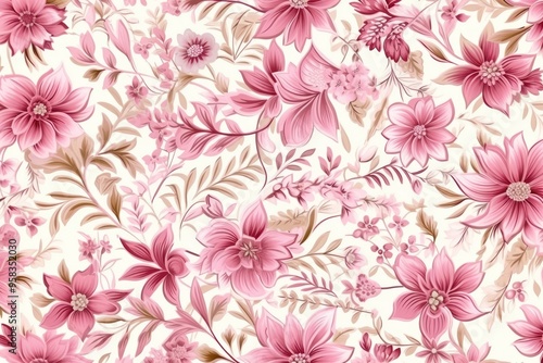 Vintage pattern muted pink flower plant inflorescence.