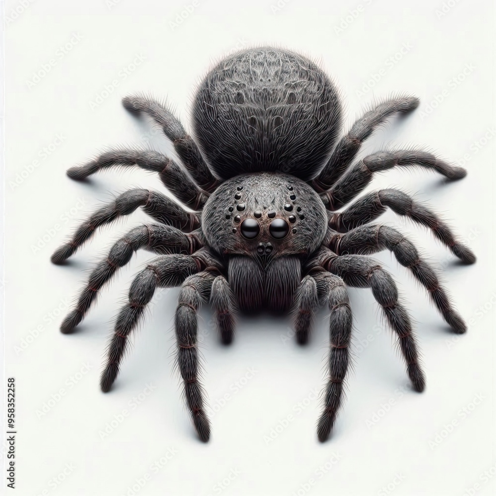 whole view of a spider on white background , view from above. whole view of a spider on white background , view from above.