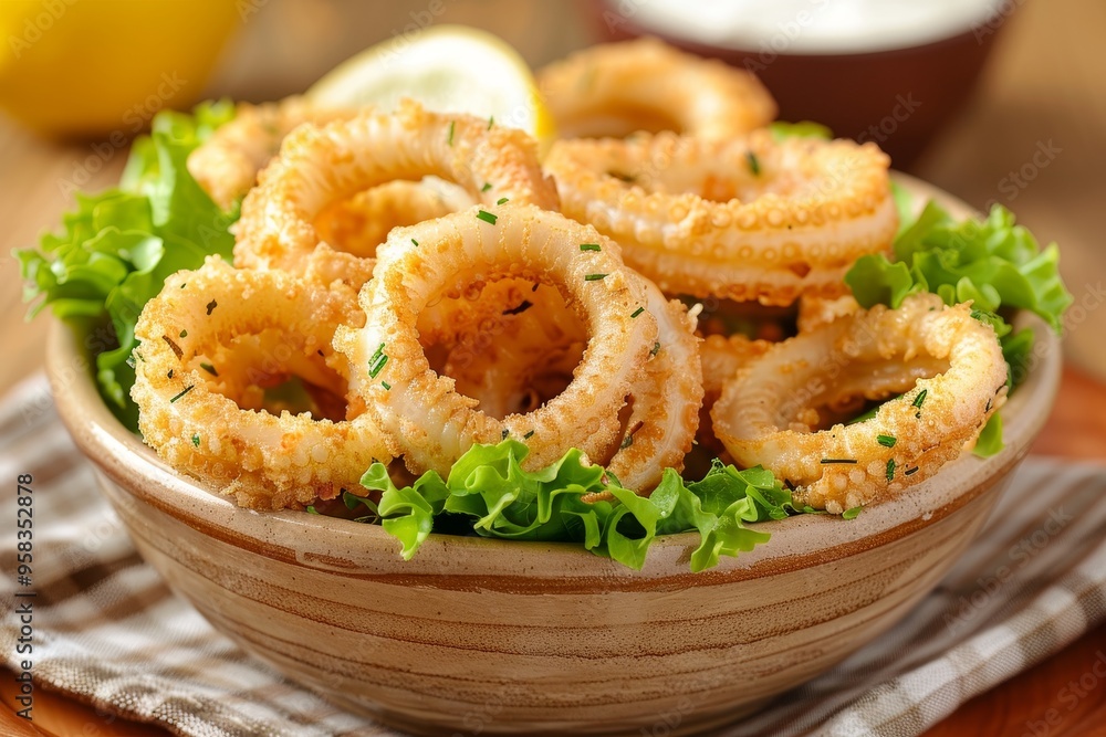 Stylized photography of calamari a visual feast of flavor and culinary artistry Stylized photography of calamari a visual feast of flavor and culinary artistry