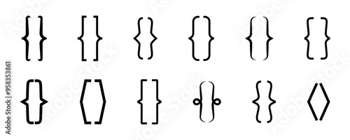Bracket icon. Brackets set. Communication icon set. Vector
