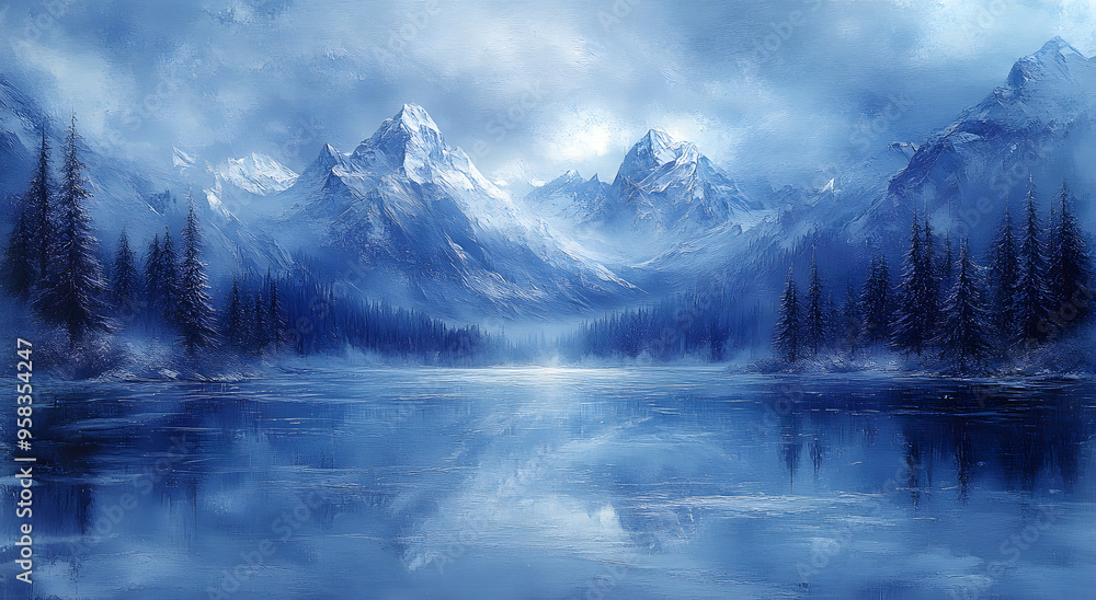 “Mountain Lake at Night with Misty Sky and Pine Trees, a Serene and Tranquil Landscape”
“Mountain Lake at Night with Misty Sky and Pine Trees, a Serene and Tranquil Landscape”