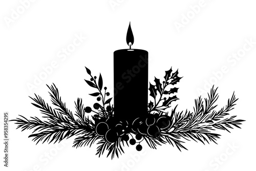 Christmas Centerp silhouette vector illustration photo