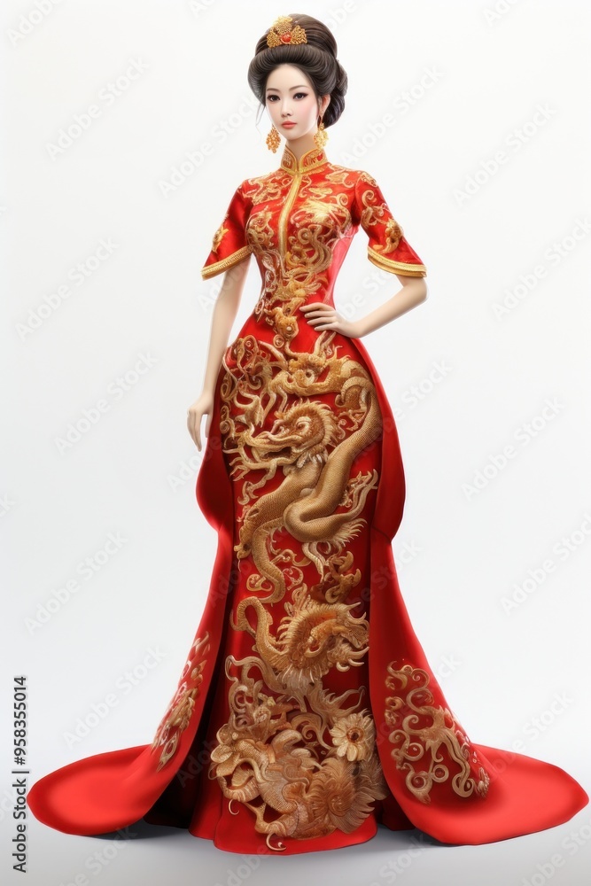 Chinese woman dress tradition fashion. Chinese woman dress tradition fashion.
