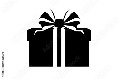 Christmas Present silhouette vector illustration