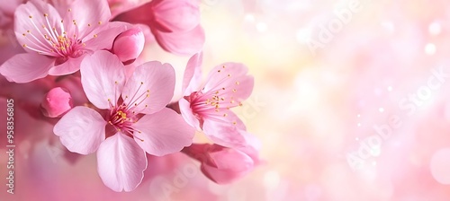 A soft focus floral background with a clear area for text in the center
