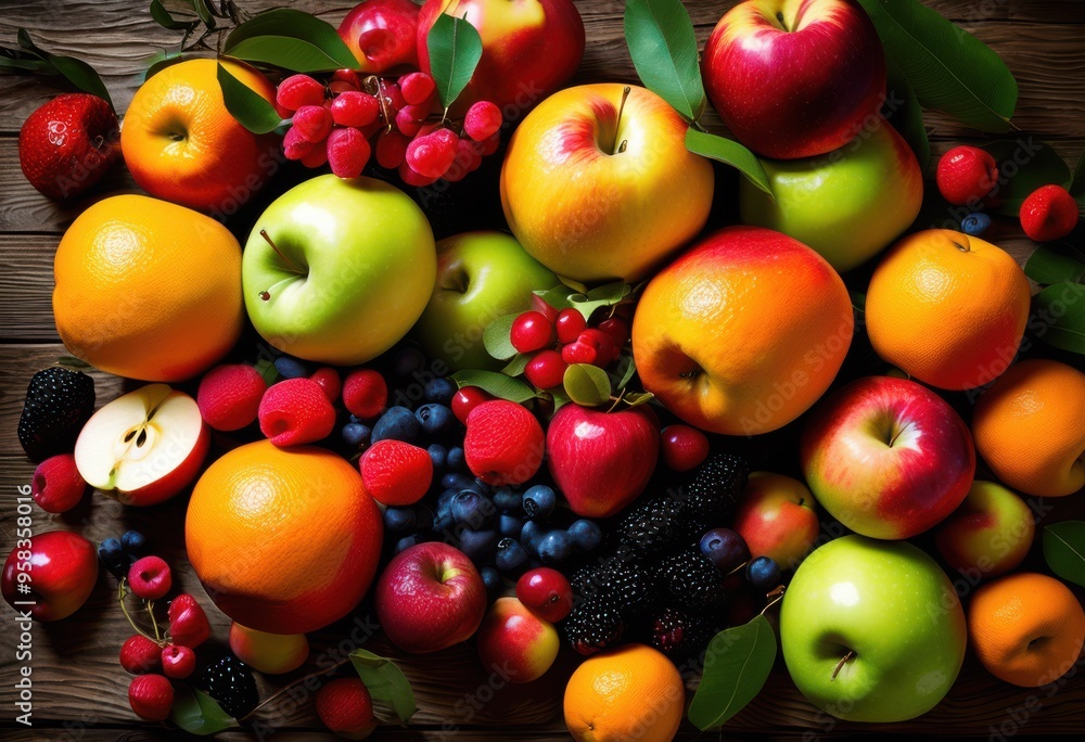 lively display vibrant seasonal fruits colorful setting rich textures natural elements, apple, orange, banana, berry, grape, kiwi, melon, pineapple lively display vibrant seasonal fruits colorful setting rich textures natural elements, apple, orange, banana, berry, grape, kiwi, melon, pineapple