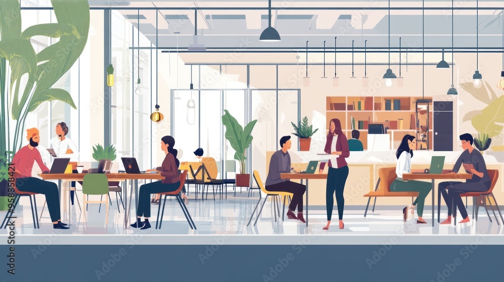 Obraz premium Modern Office Interior Illustration