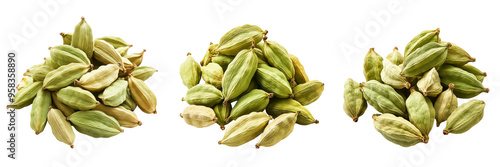 Wallpaper Mural set of A green Cardamom fruits isolated on a transparent background Torontodigital.ca