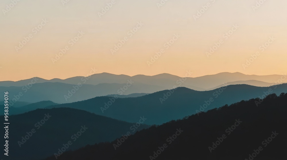 Layered Mountains at Sunset Layered Mountains at Sunset
