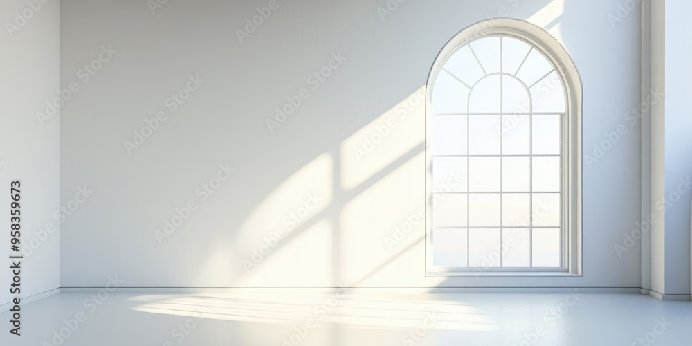 Fototapeta premium 3D rendering of a white window in an interior space