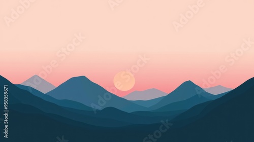 Mountain Silhouette at Sunset