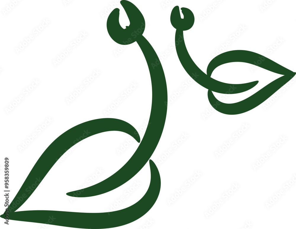 Two-leaf icon, World Environment Day vector Two-leaf icon, World Environment Day vector