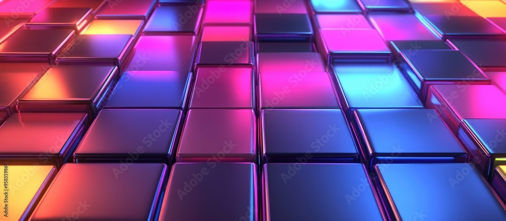 3D rendering of a futuristic tile design 3D rendering of a futuristic tile design