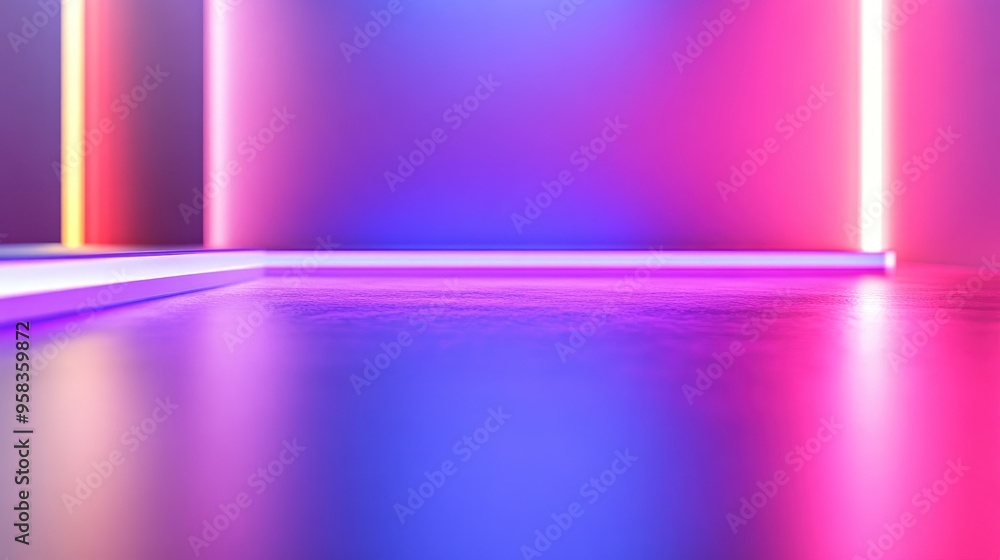 3D Rendering of a Tabletop with a Blurred Background Interior 3D Rendering of a Tabletop with a Blurred Background Interior
