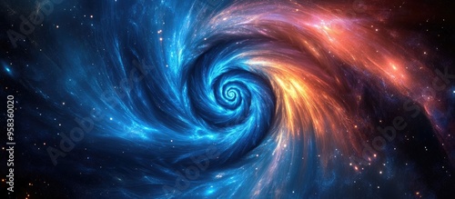 Spiral galaxy design in a 3D cartoon rendering for educational purposes