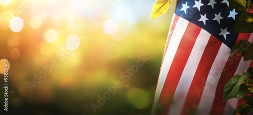 American Flag Close-Up with Vibrant Colors and Detailed Texture