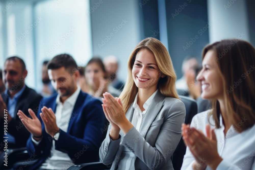 Obraz premium Applauding meeting adult business meeting.
