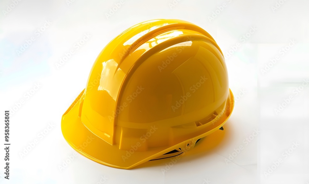 Fototapeta premium Yellow safety helmet isolated on white background.