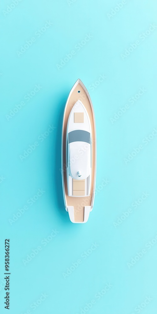 Luxury yacht on the ocean, 3d render illustration, isolated on light blue background, travel and leisure collection Luxury yacht on the ocean, 3d render illustration, isolated on light blue background, travel and leisure collection