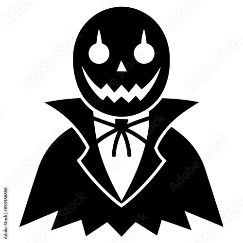 Halloween icon black and white on a white background