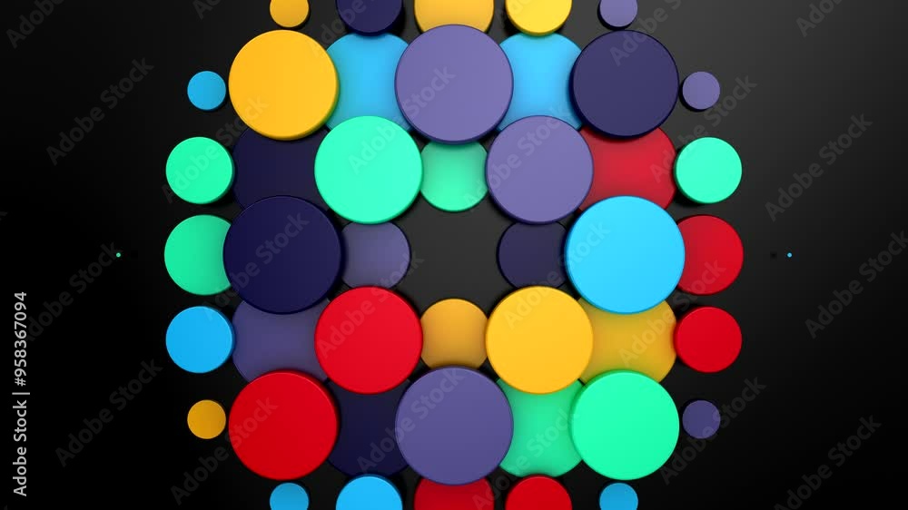 Circles Form a Wave. Abstract motion, 3d rendering, 4k resolution
Circles Form a Wave. Abstract motion, 3d rendering, 4k resolution