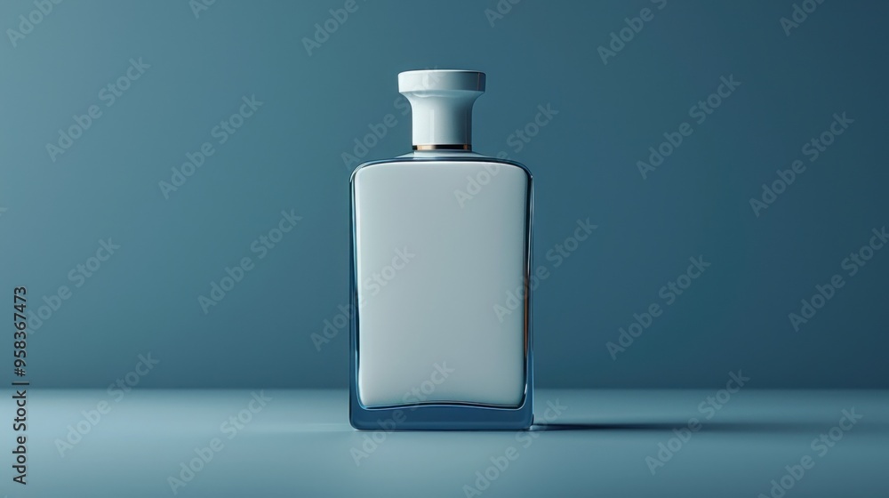Elegant Perfume Bottle on a Teal Background Elegant Perfume Bottle on a Teal Background