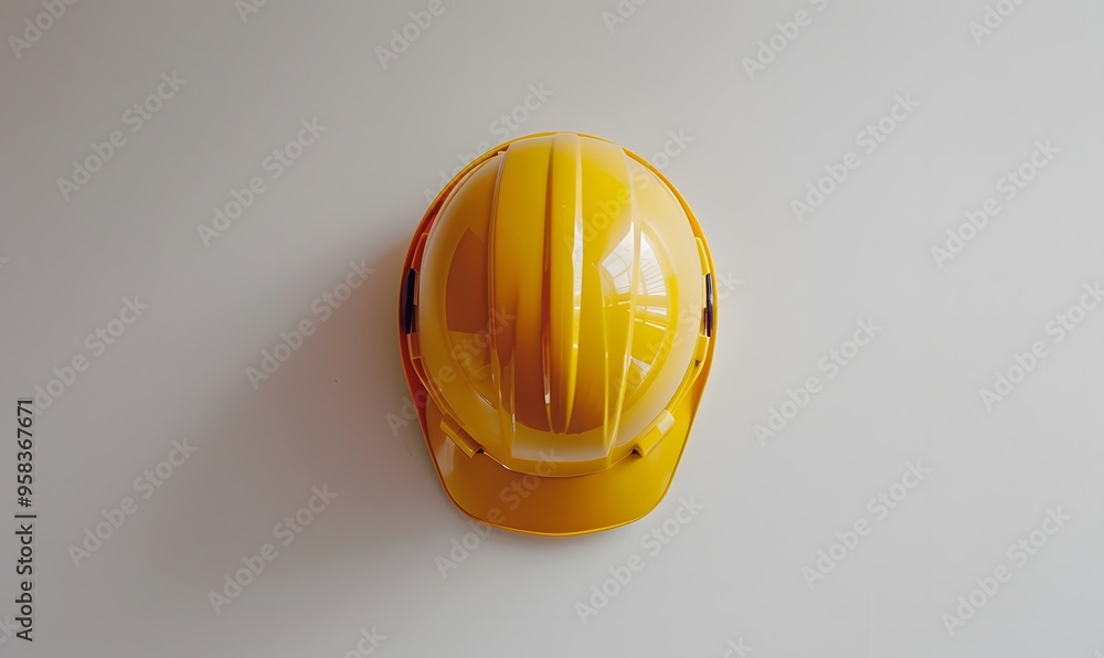 Yellow safety helmet isolated on white background. Yellow safety helmet isolated on white background.