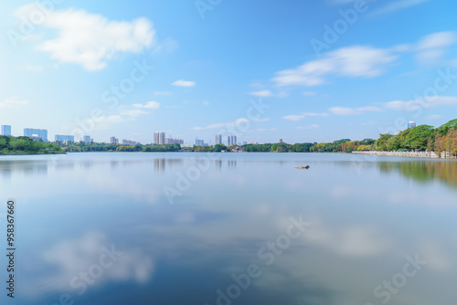 Guangzhou Haizhu Lake Park Lakes and Groves of Larch Trees