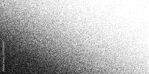 Noise dot grain background. Vector dotwork pattern. Black stipple sand grain effect. Abstract grunge monochrome surface, overlay with stochastic stipple spray. Dotted texture with subtle gradient