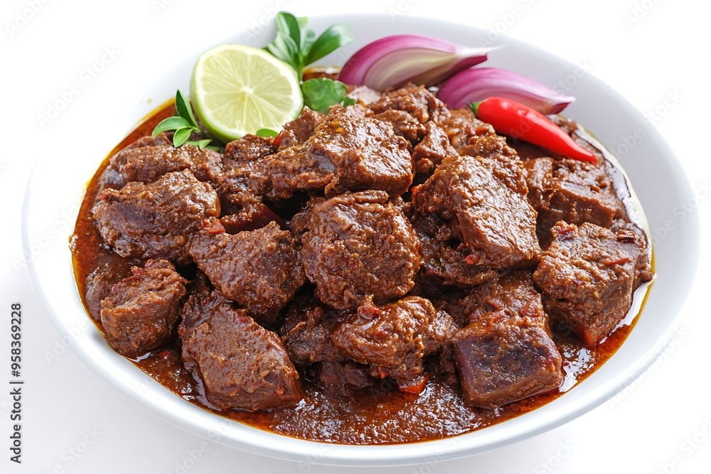 Closeup of Beef Rendang, a Traditional Indonesian Dish. Closeup of Beef Rendang, a Traditional Indonesian Dish.