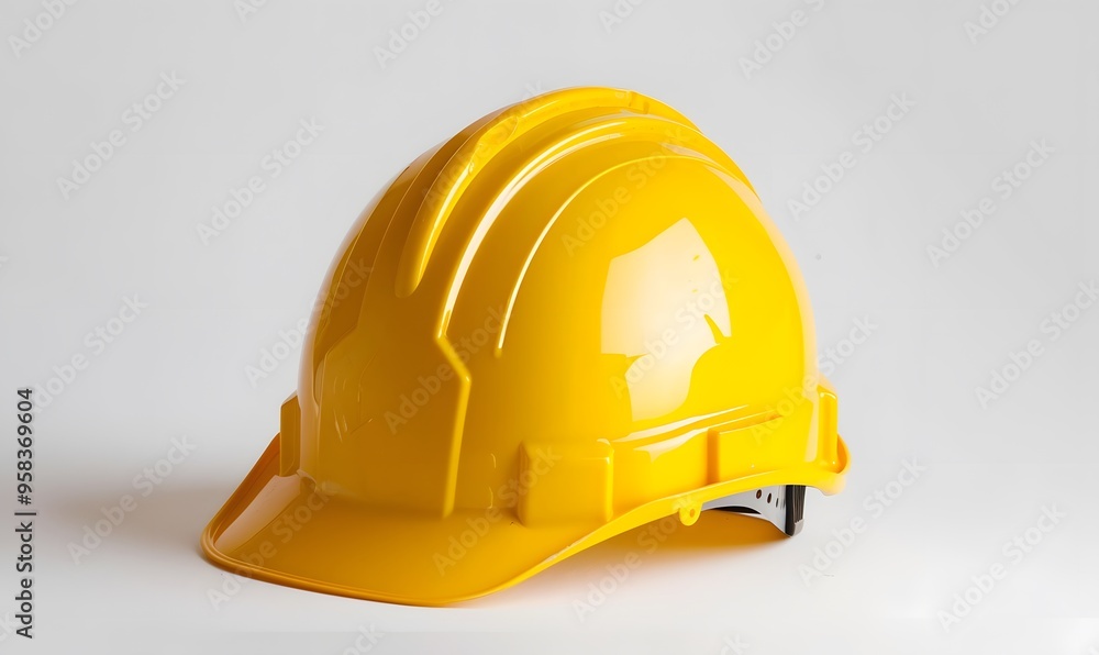 Fototapeta premium Yellow safety helmet isolated on white background.