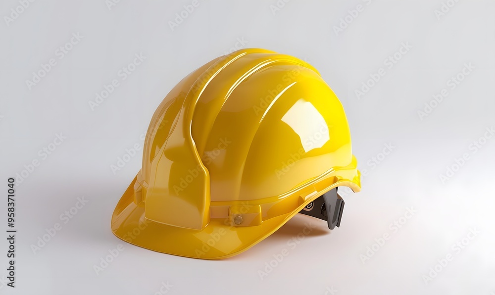 Fototapeta premium Yellow safety helmet isolated on white background.