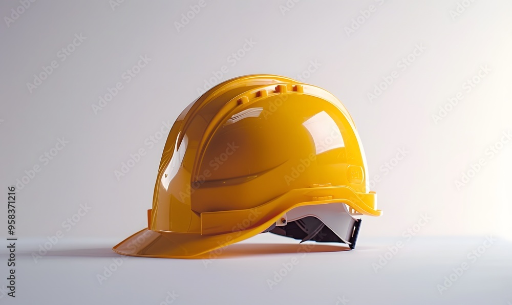 Yellow safety helmet isolated on white background. Yellow safety helmet isolated on white background.