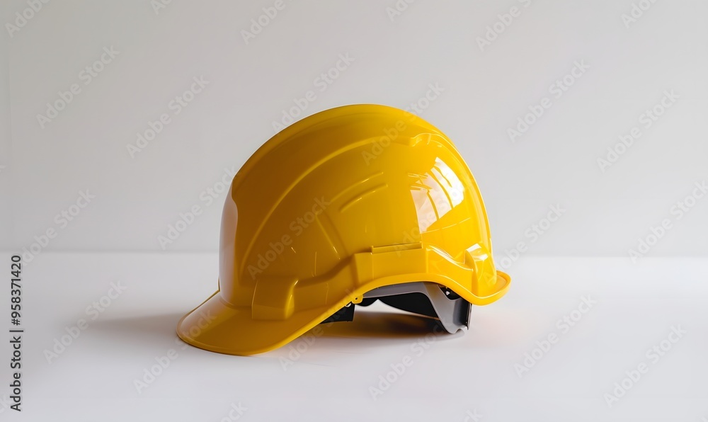 Yellow safety helmet isolated on white background. Yellow safety helmet isolated on white background.