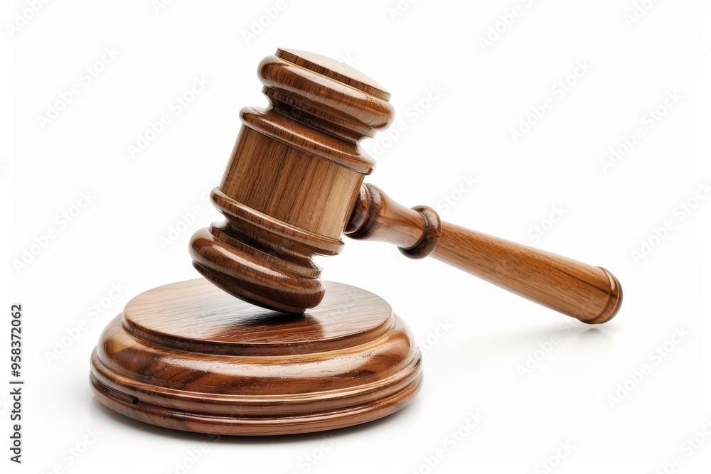 Justice Background. Judge Gavel on White Background Representing Law and Legal System Justice Background. Judge Gavel on White Background Representing Law and Legal System