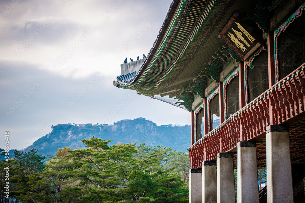 Gyeongbokgung Palace is the palace of Joseon Dynasty. South Korea. Seoul . Architecture of Korea