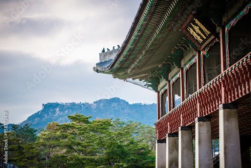 Gyeongbokgung Palace is the palace of Joseon Dynasty. South Korea. Seoul . Architecture of Korea