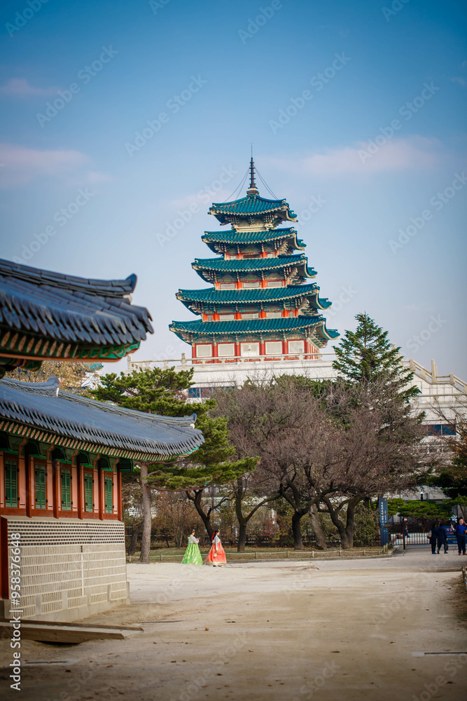Gyeongbokgung Palace is the palace of Joseon Dynasty. South Korea. Seoul . Architecture of Korea
