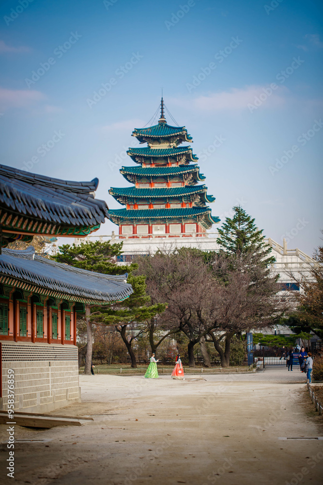 Gyeongbokgung Palace is the palace of Joseon Dynasty. South Korea. Seoul . Architecture of Korea