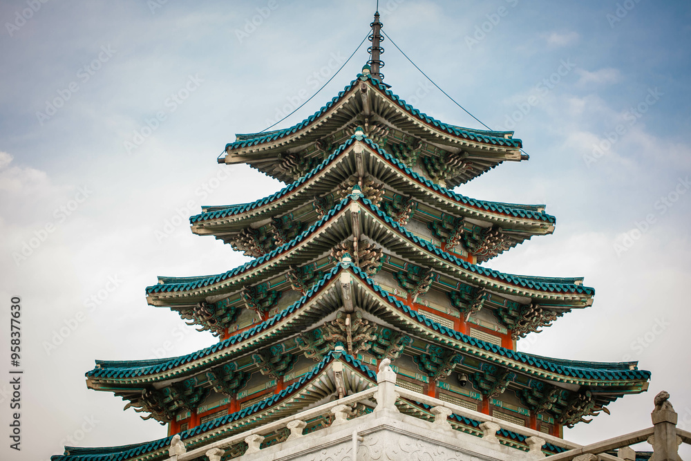 Gyeongbokgung Palace is the palace of Joseon Dynasty. South Korea. Seoul . Architecture of Korea