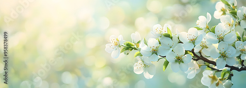 “Delicate White Cherry Blossoms on Branches, Symbolizing Beauty and Transience in Nature” 