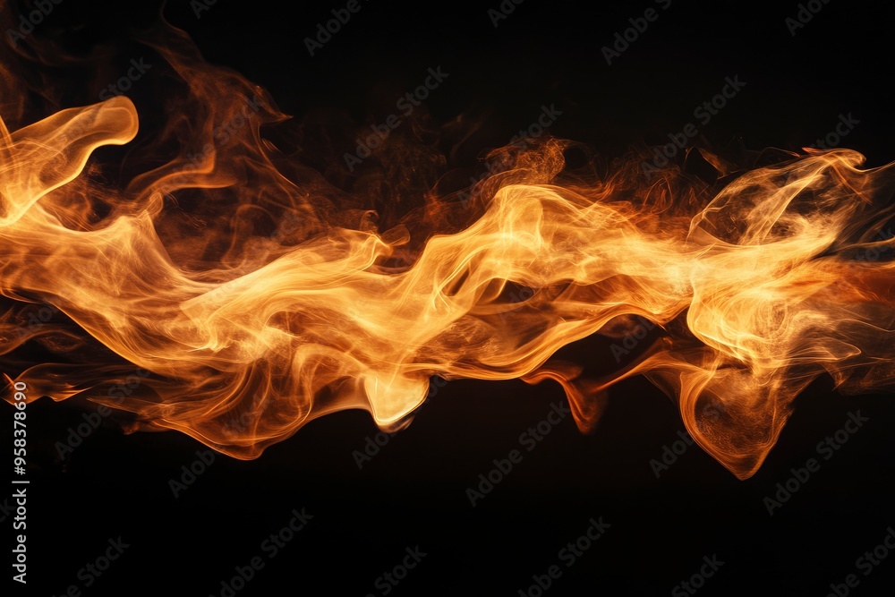 Fire flames on black background. Fire burn flame isolated, abstract texture. Flaming effect with burning fire , ai Fire flames on black background. Fire burn flame isolated, abstract texture. Flaming effect with burning fire , ai
