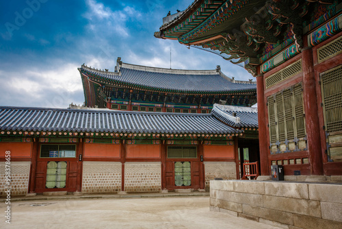 Obraz na płótnie Gyeongbokgung Palace is the palace of Joseon Dynasty. South Korea. Seoul . Architecture of Korea w salonie