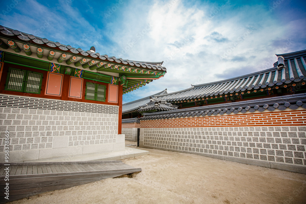 Gyeongbokgung Palace is the palace of Joseon Dynasty. South Korea. Seoul . Architecture of Korea