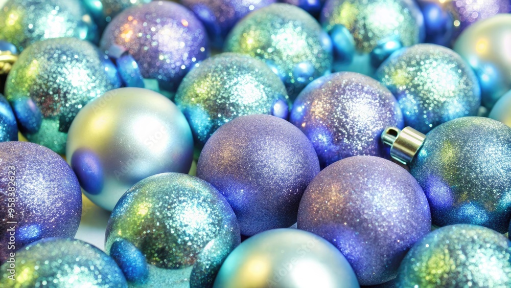Close up of shiny blue Christmas balls , festive, ornaments, decorations, holiday, winter, seasonal, close-up, shiny Close up of shiny blue Christmas balls , festive, ornaments, decorations, holiday, winter, seasonal, close-up, shiny