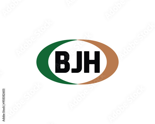 BJH logo design vector template. BJH