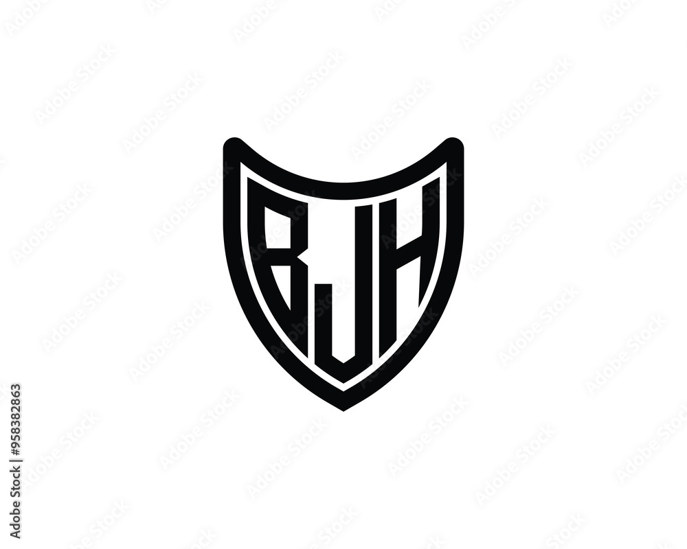 BJH logo design vector template. BJH BJH logo design vector template. BJH
