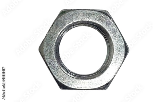 Silver Nut and isolated on white background.