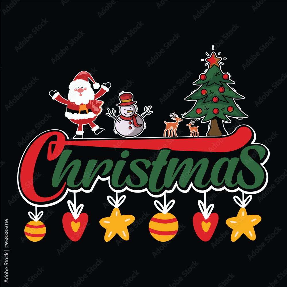 Fototapeta premium Christmas T-shirt Design vector