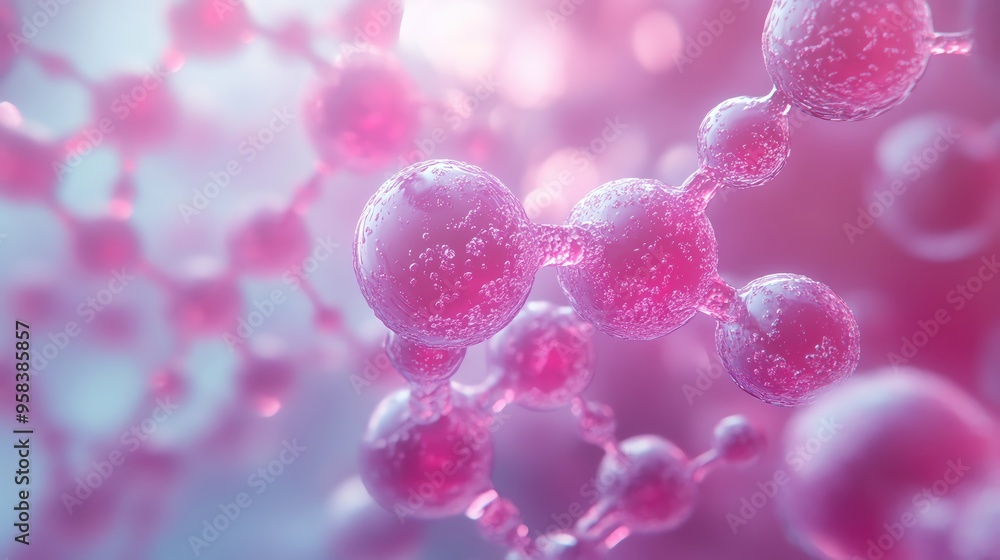 Abstract representation of molecular structures in vibrant pink hues, showcasing the beauty of science and chemistry. Abstract representation of molecular structures in vibrant pink hues, showcasing the beauty of science and chemistry.